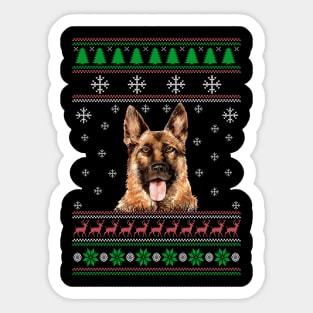 German Shepherd Ugly Christmas Sweater Funny Dog Lover Owner Gifts Sticker